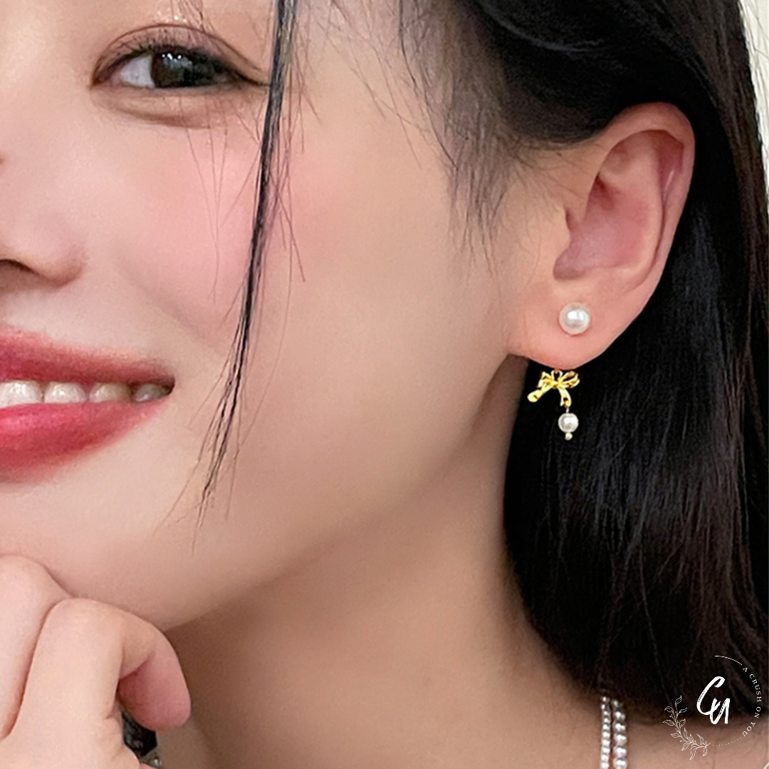 Double Pearl Ribbon Pierce