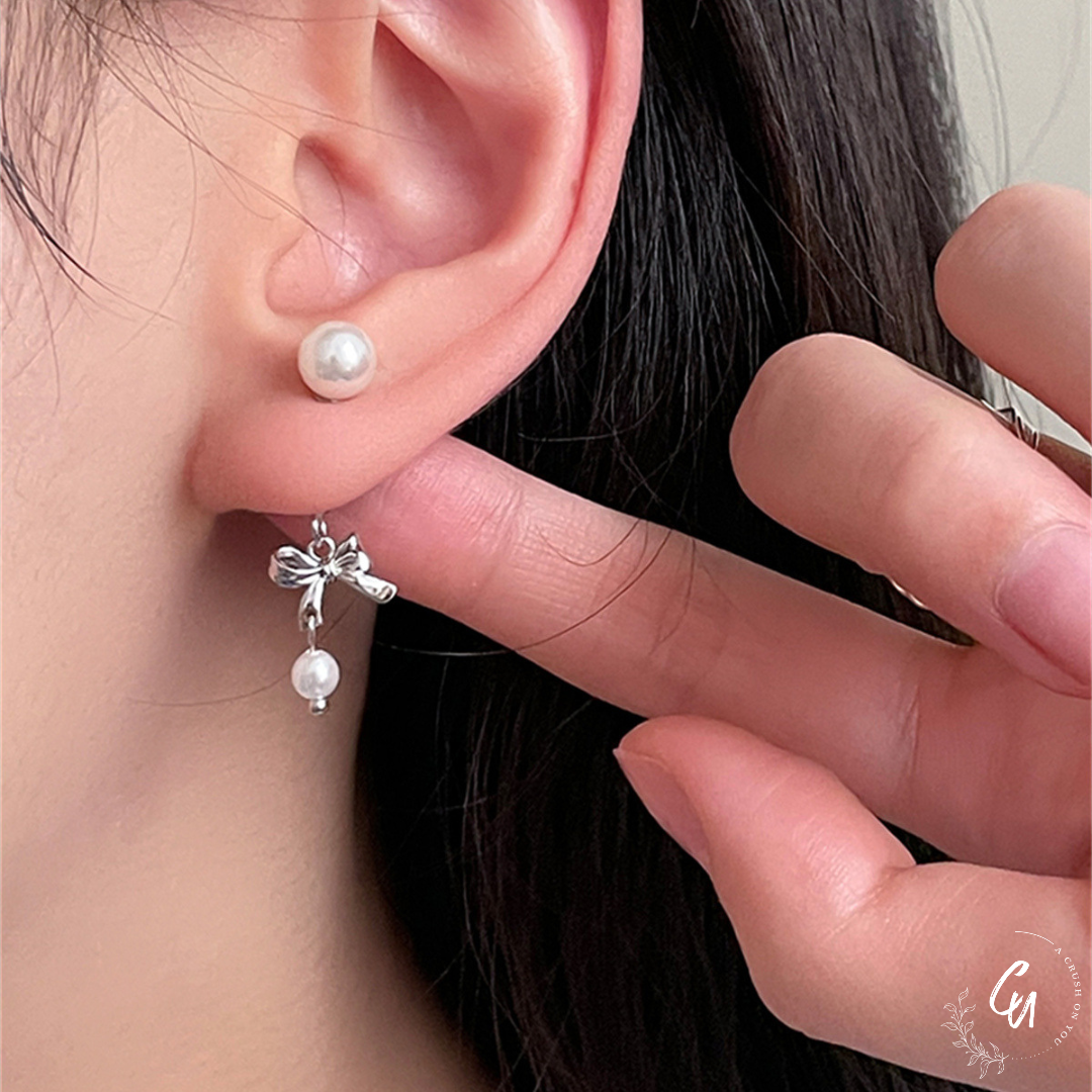 Double Pearl Ribbon Pierce