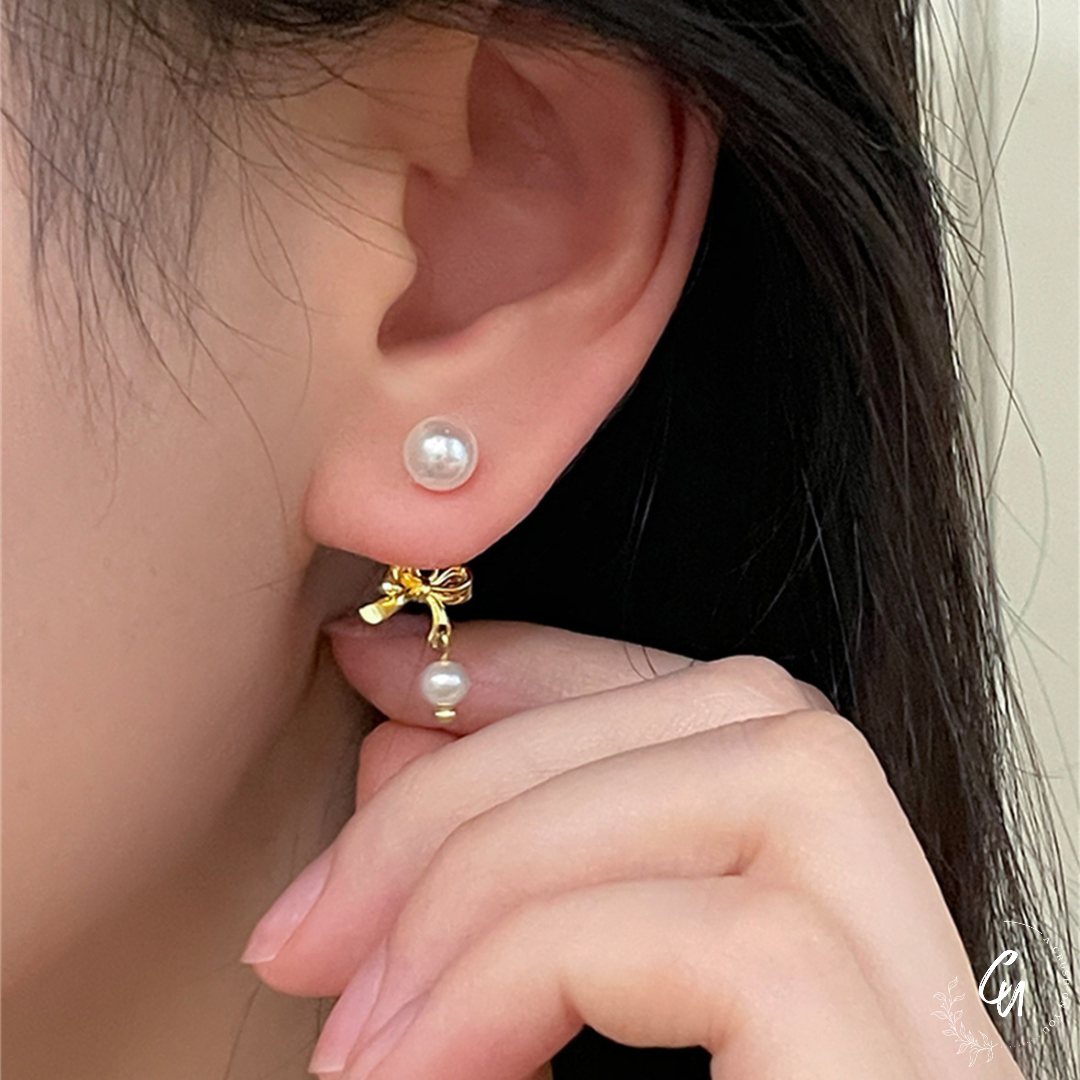 Double Pearl Ribbon Pierce