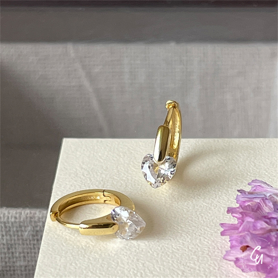 Heart Zircon Hoop Pierce