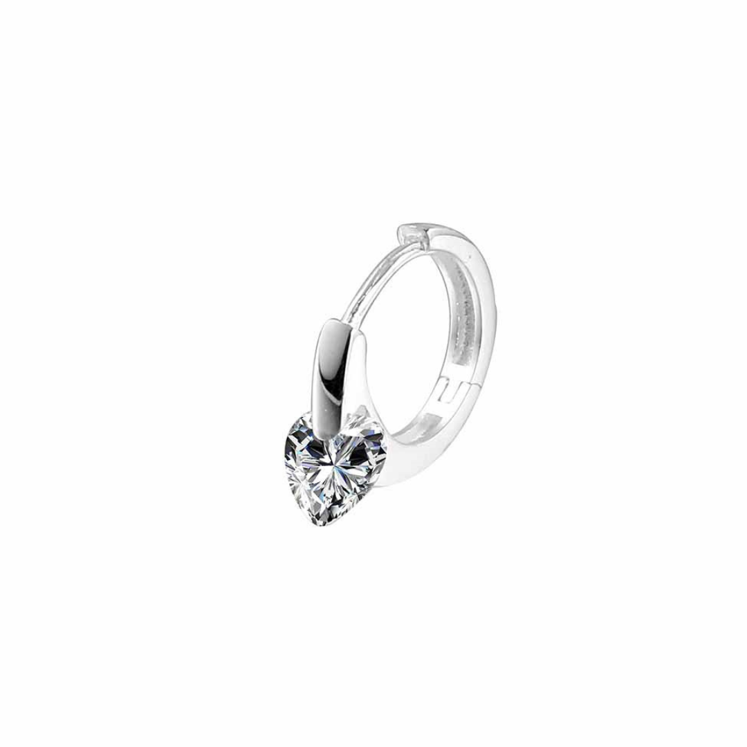 Heart Zircon Hoop Pierce