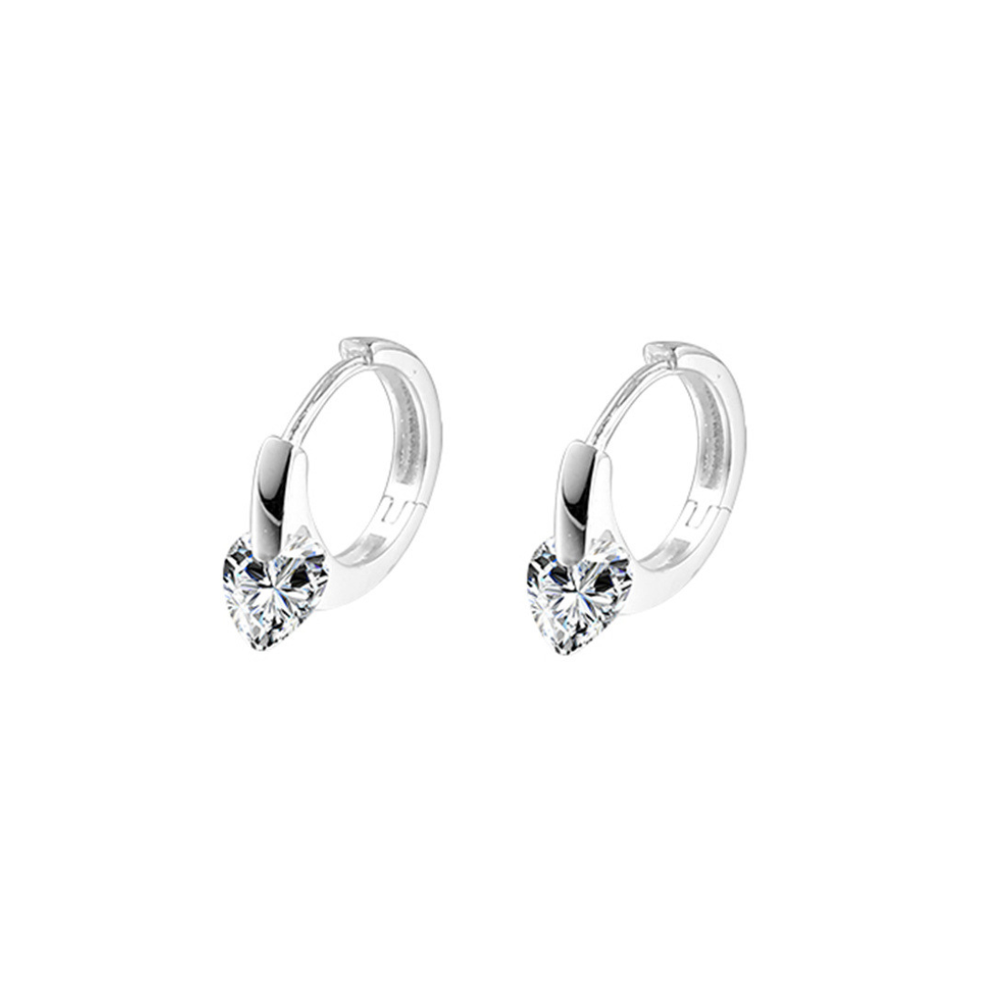 Heart Zircon Hoop Pierce