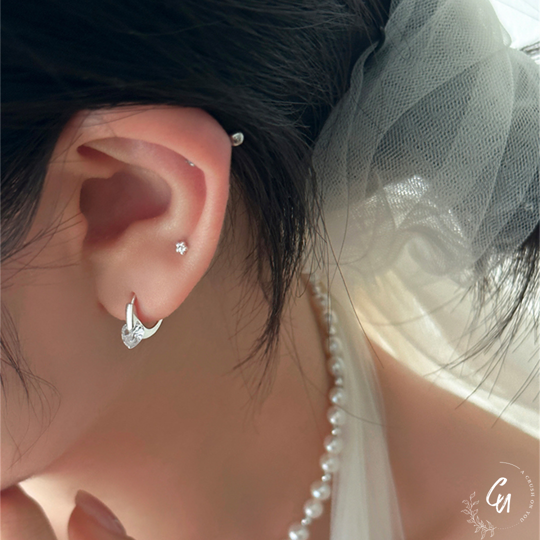 Heart Zircon Hoop Pierce