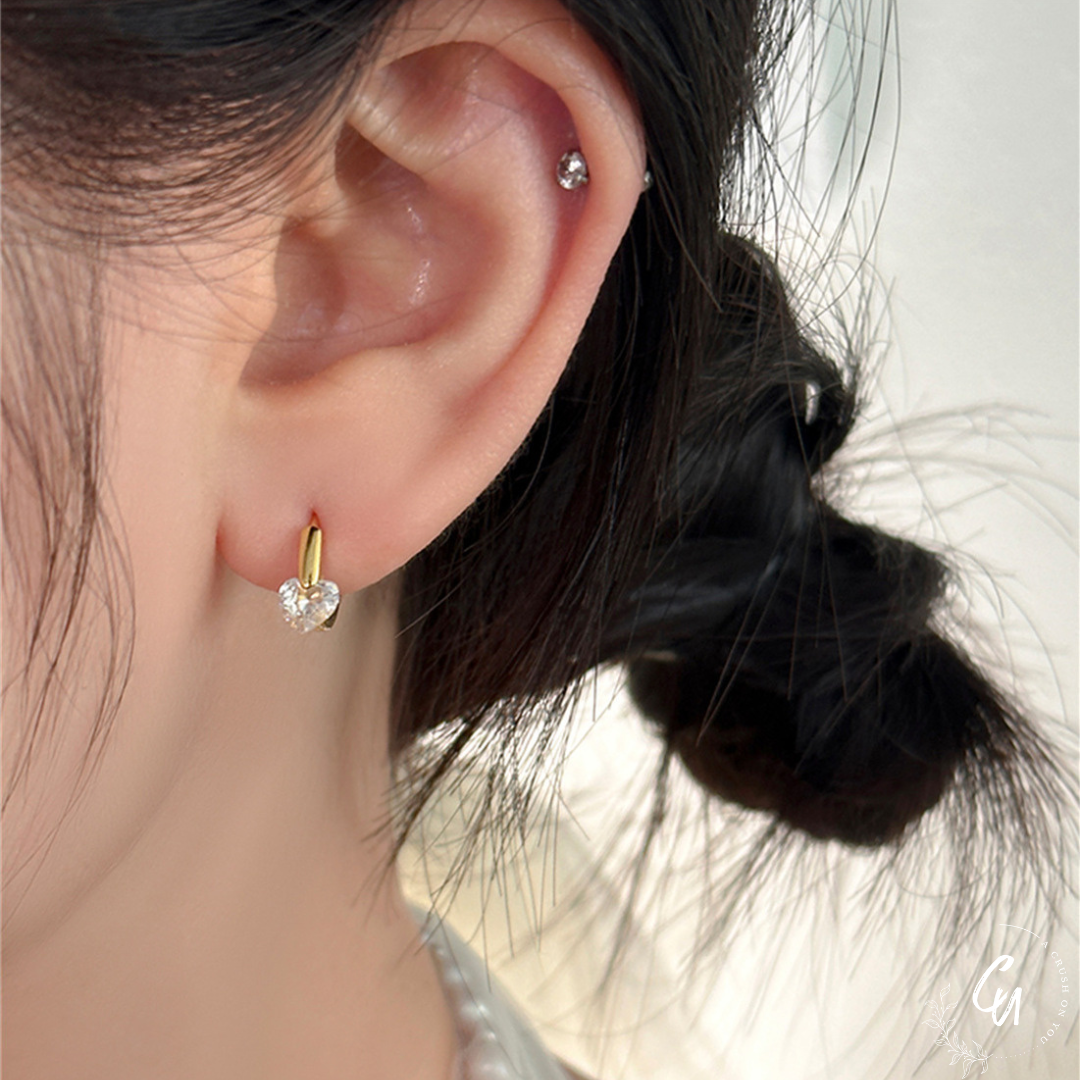 Heart Zircon Hoop Pierce