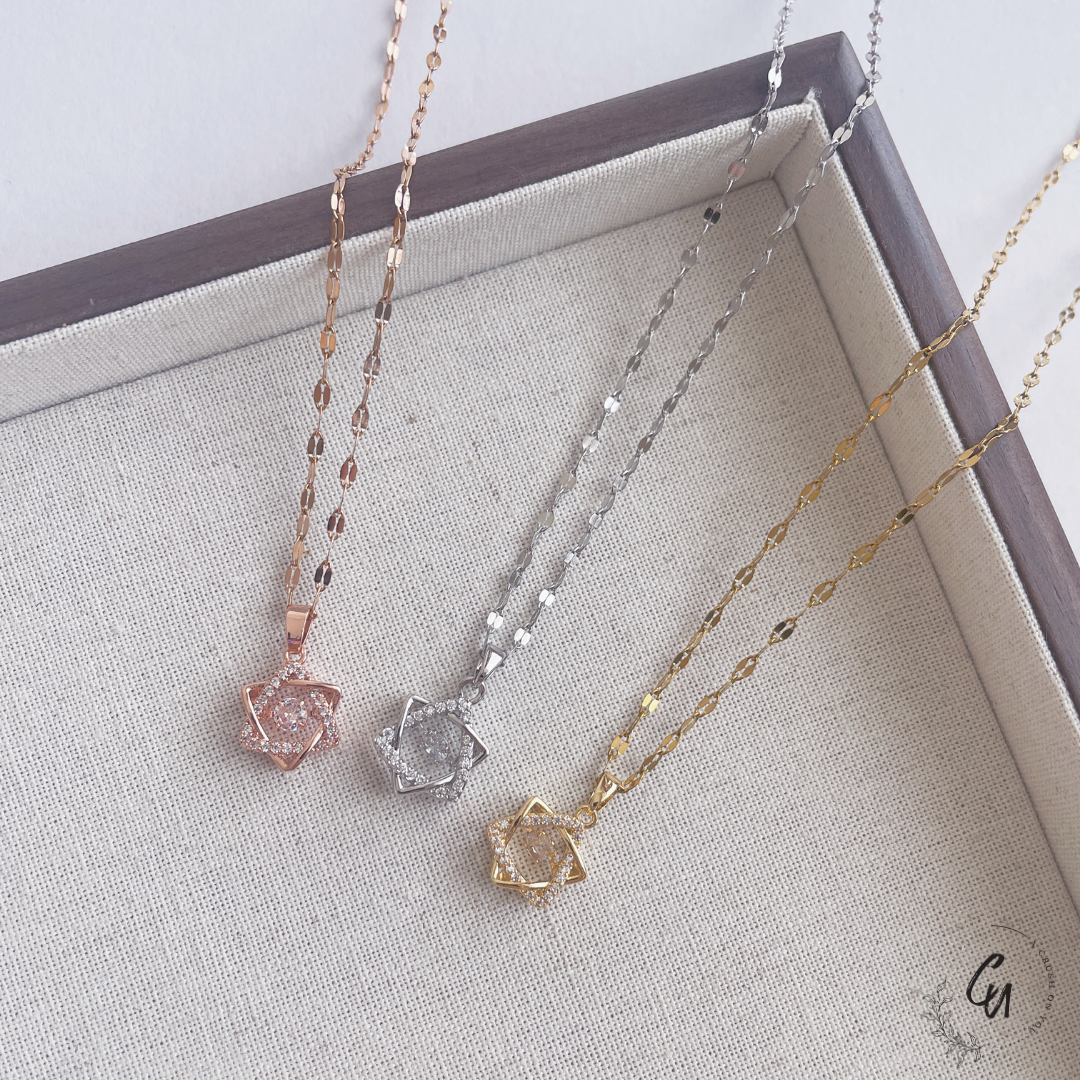 Hexagra Zirconia Necklace