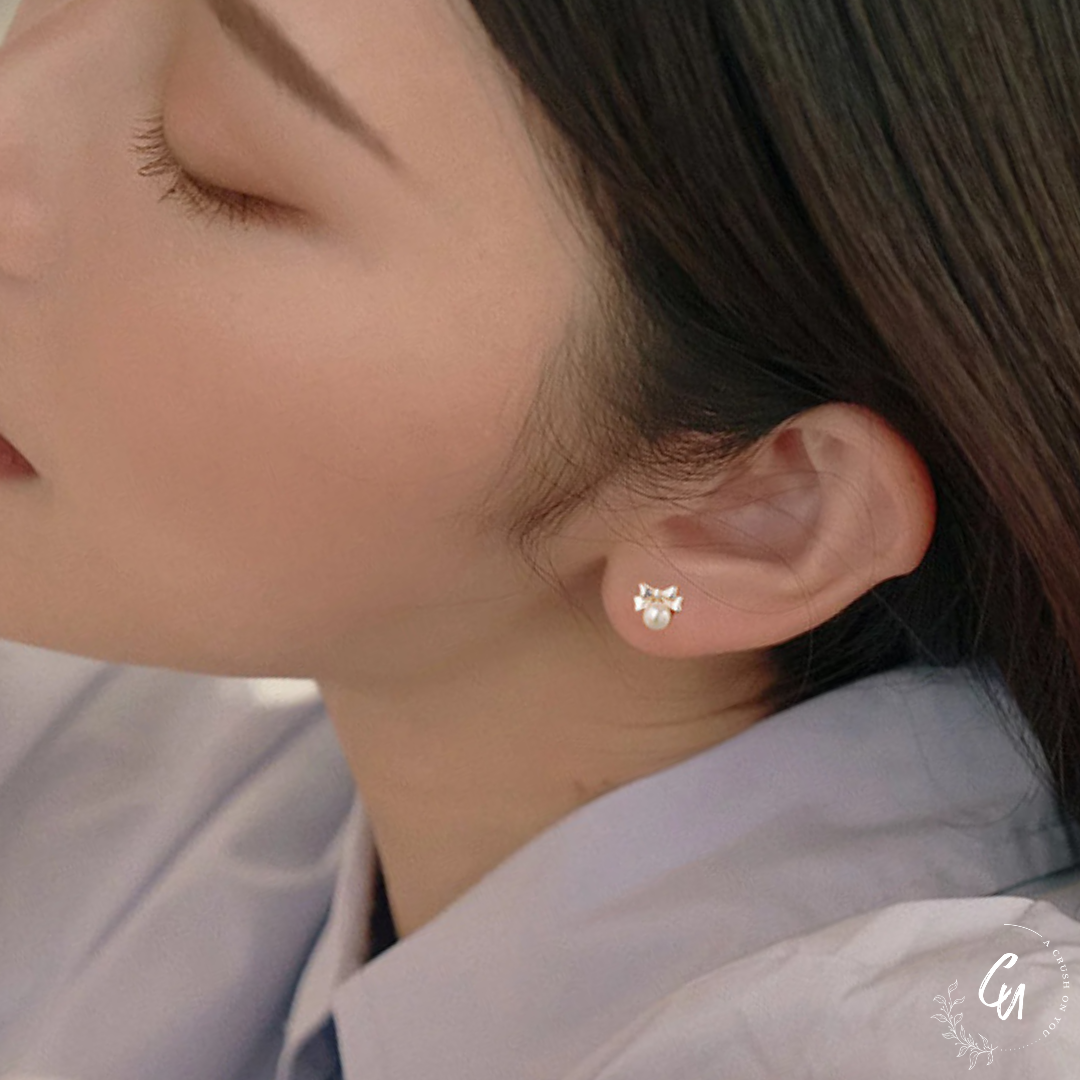 【7/22(火)〜再入荷】Mini Ribbon Pearl Pierce