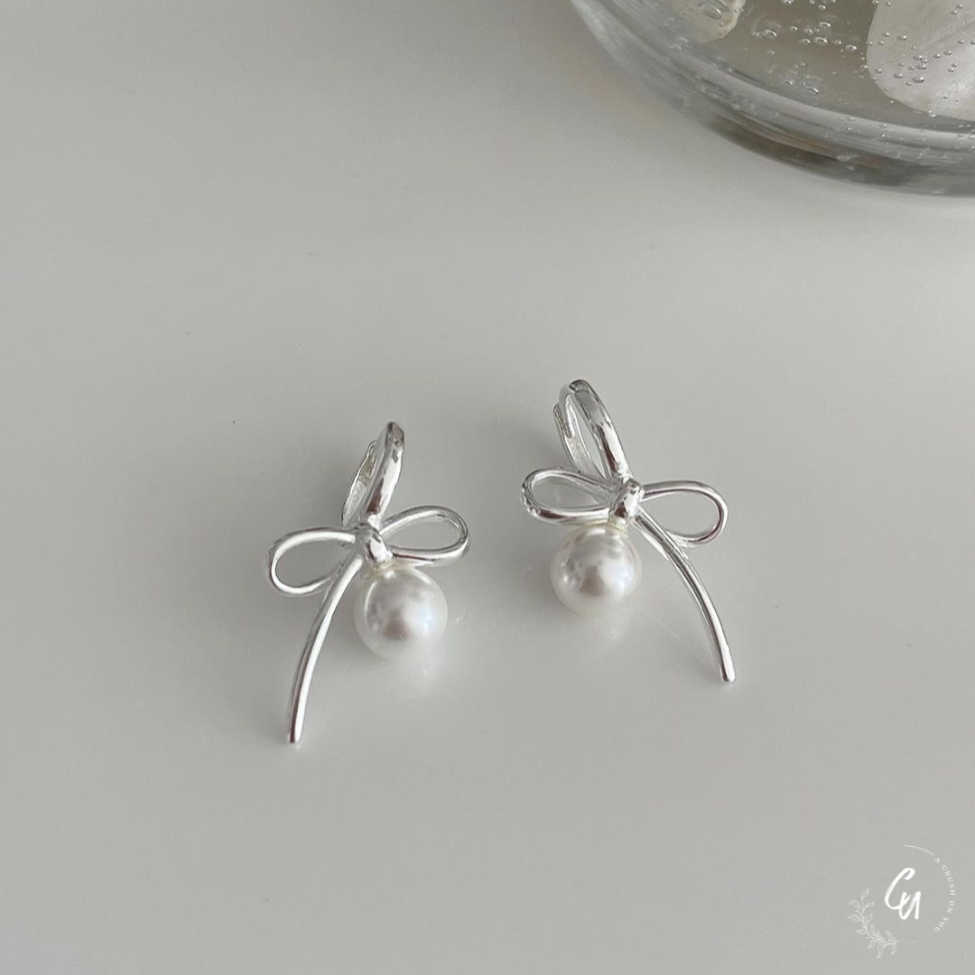 【4/2(水)〜再入荷】Ribbon Pearl Pierce