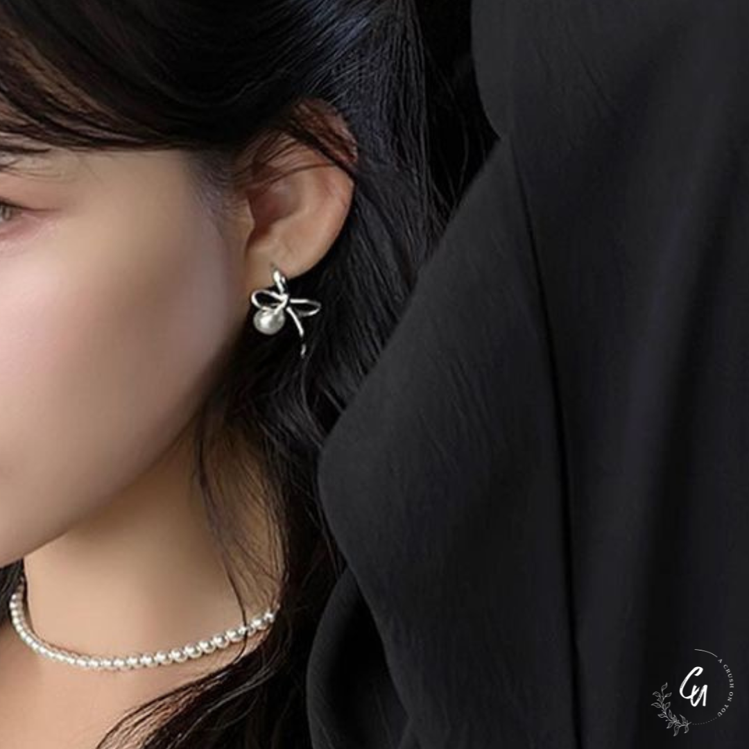 【4/2(水)〜再入荷】Ribbon Pearl Pierce