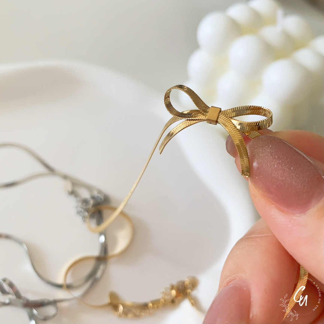 Ribbon Snake-chain Necklace