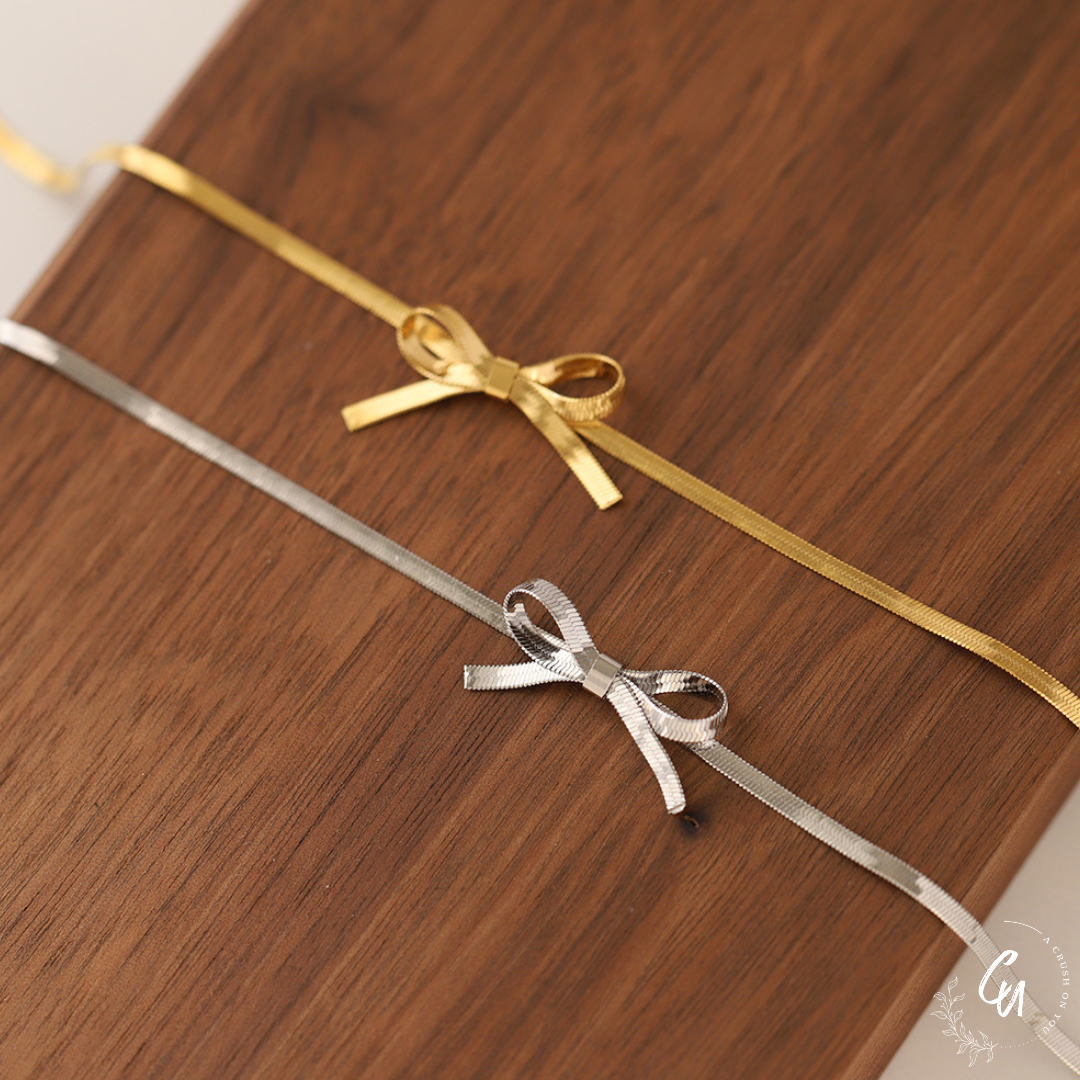 Ribbon Snake-chain Necklace