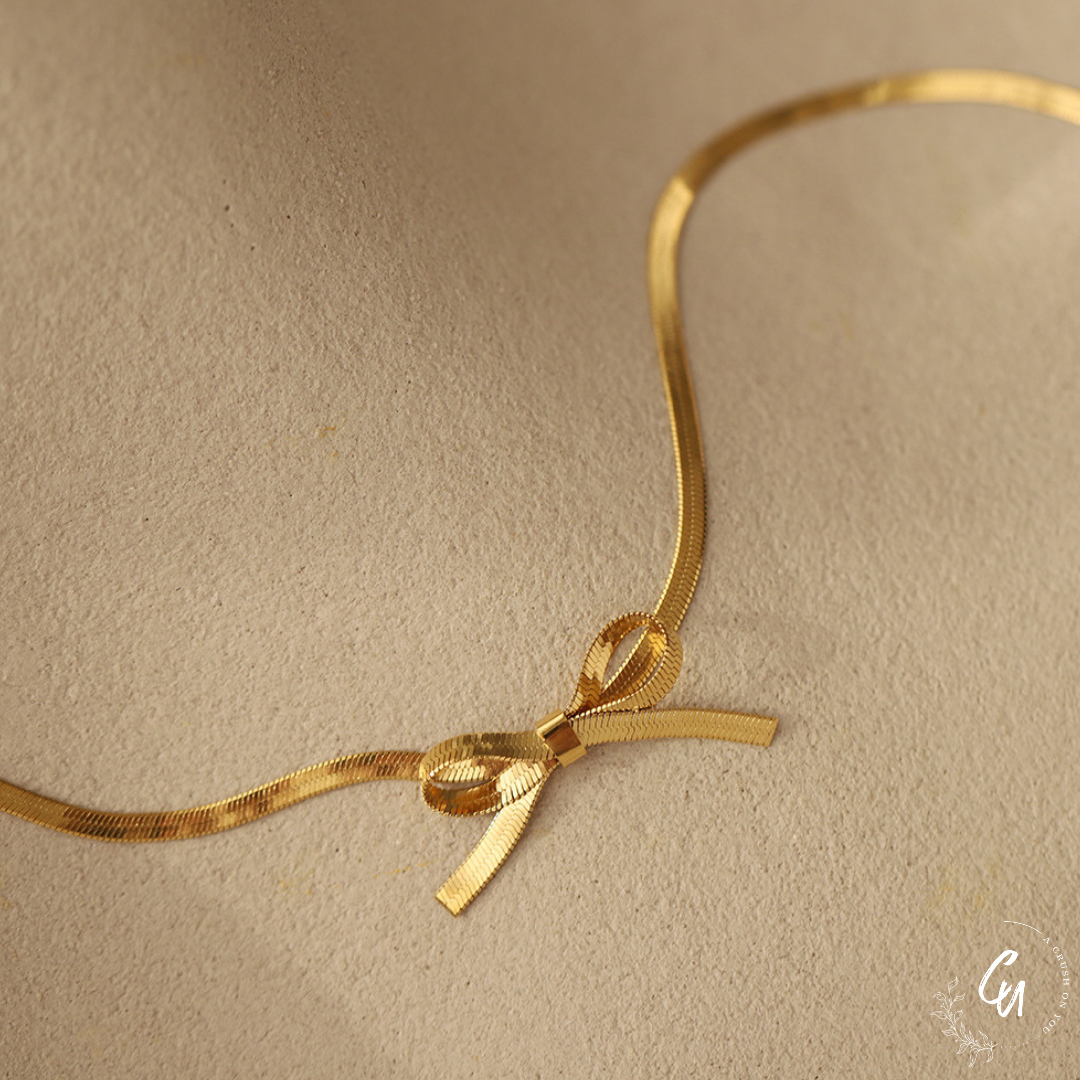 Ribbon Snake-chain Necklace