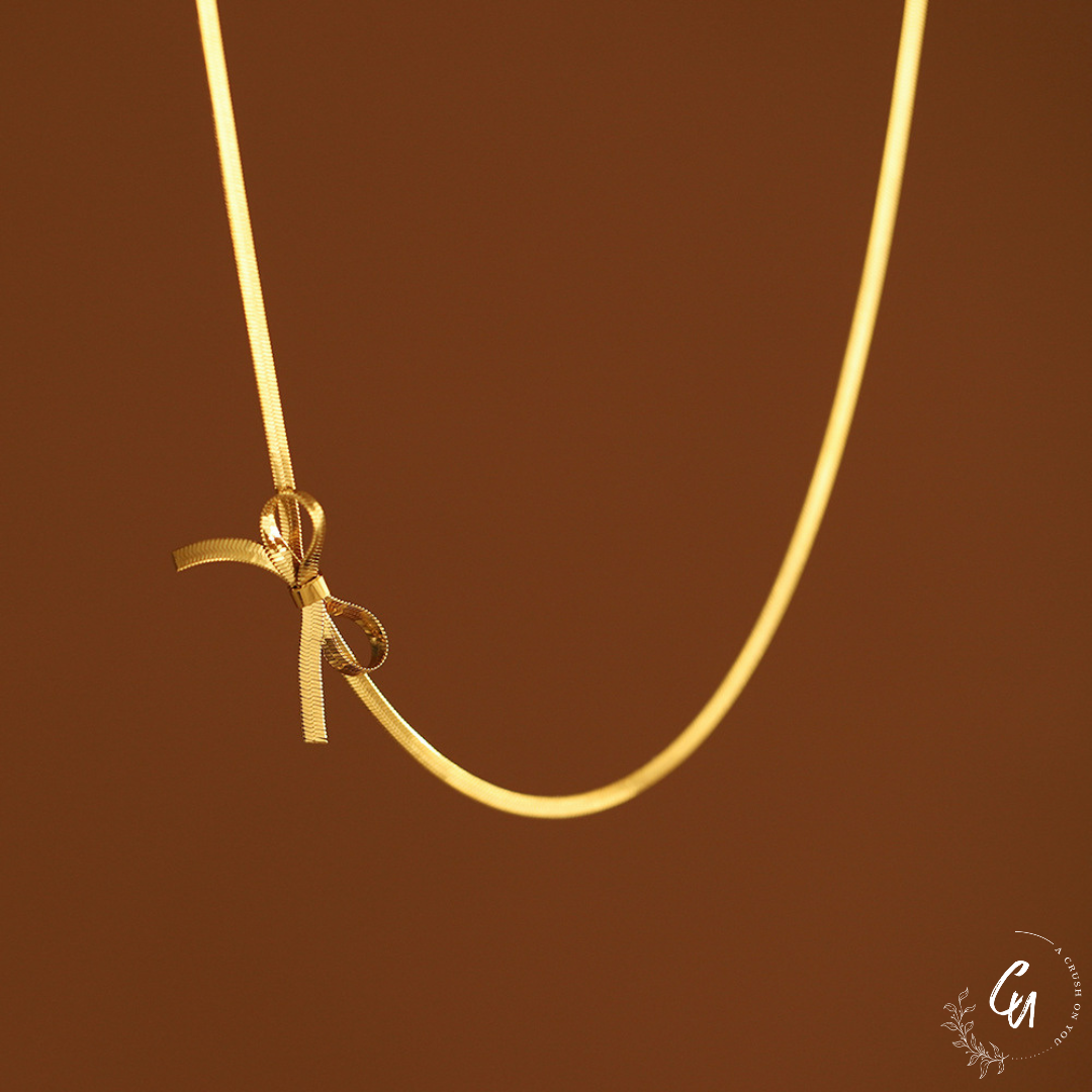 Ribbon Snake-chain Necklace