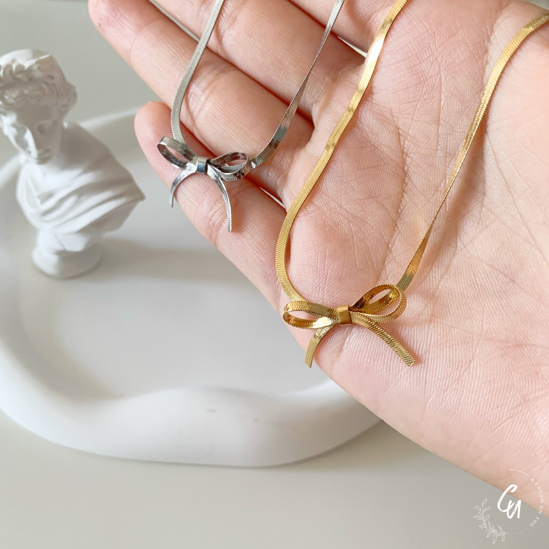 Ribbon Snake-chain Necklace