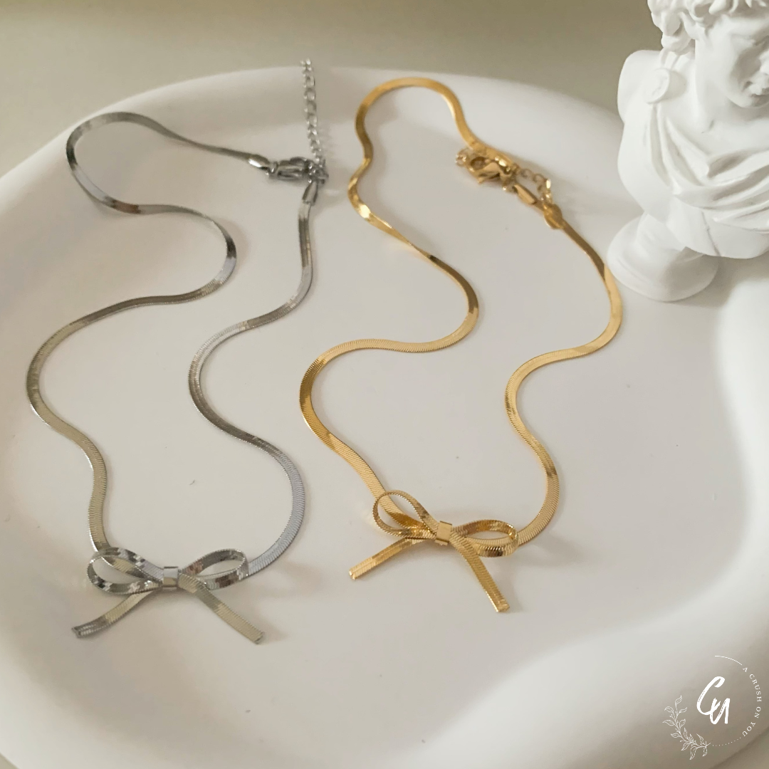 Ribbon Snake-chain Necklace