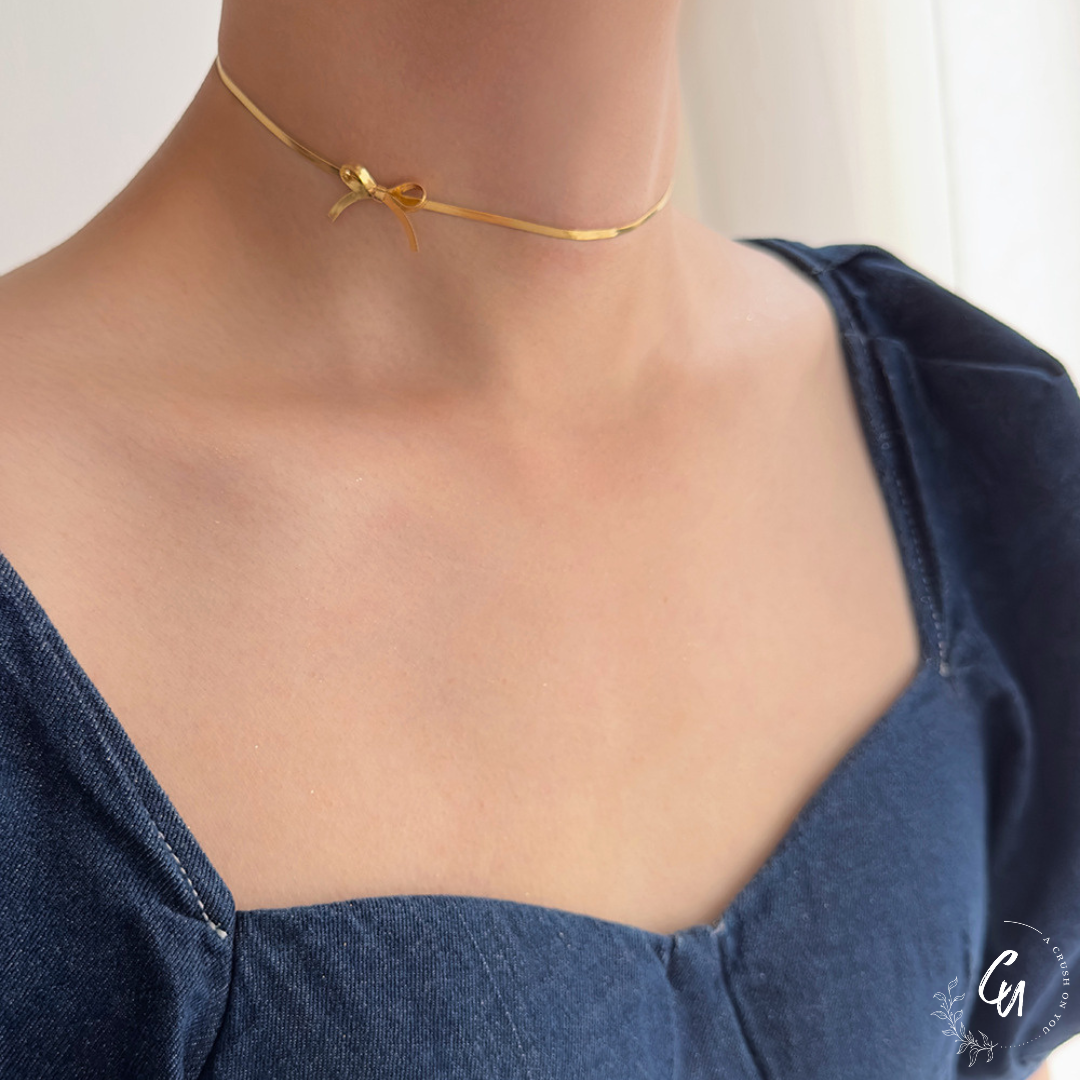 Ribbon Snake-chain Necklace