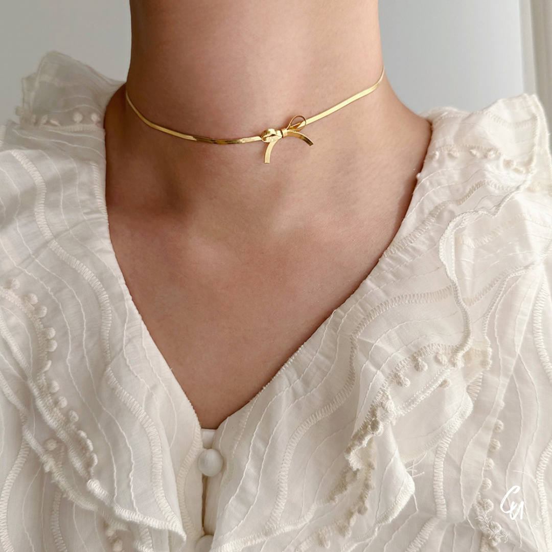 Ribbon Snake-chain Necklace