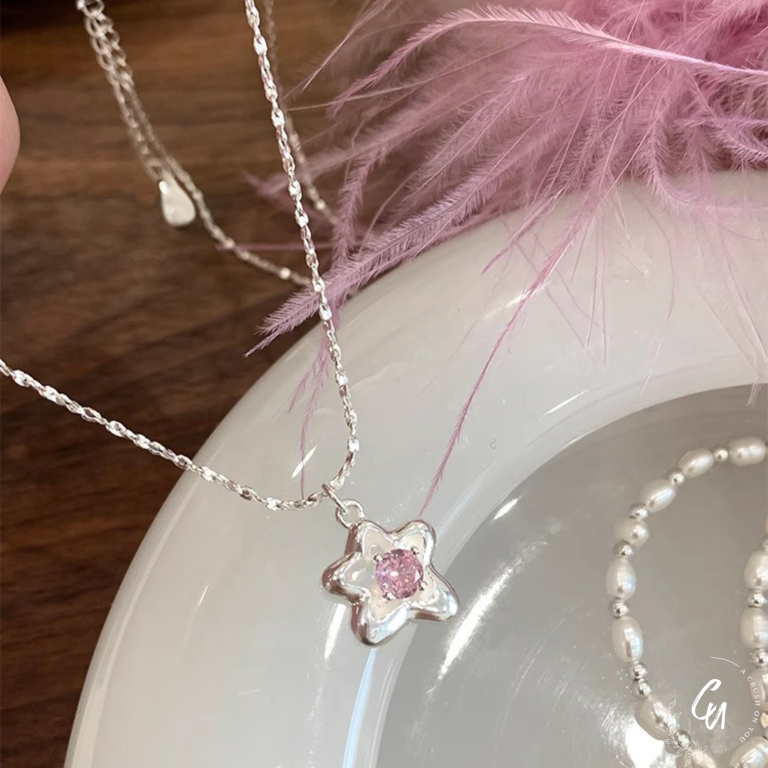 Star Pink-Zircon Necklace
