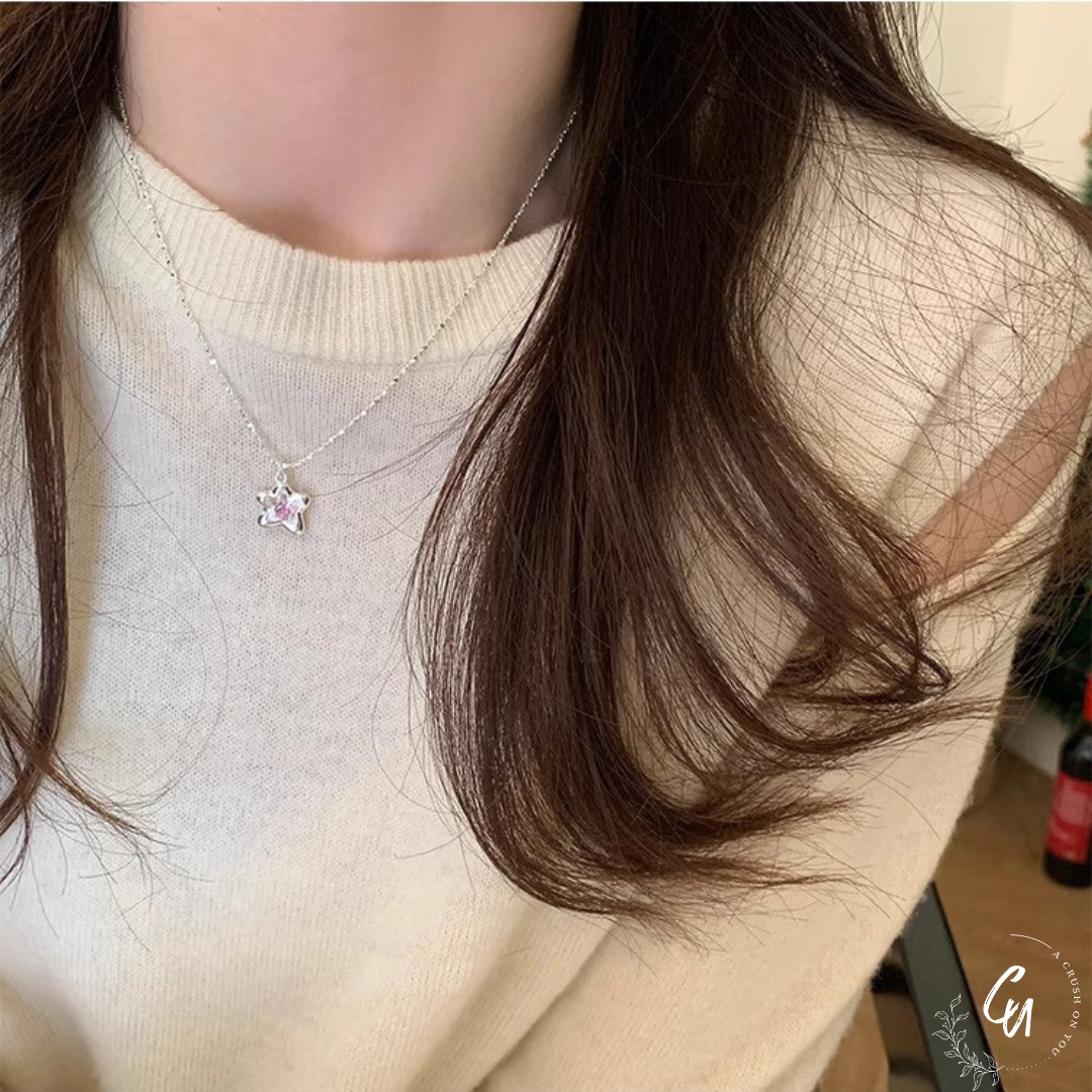 Star Pink-Zircon Necklace