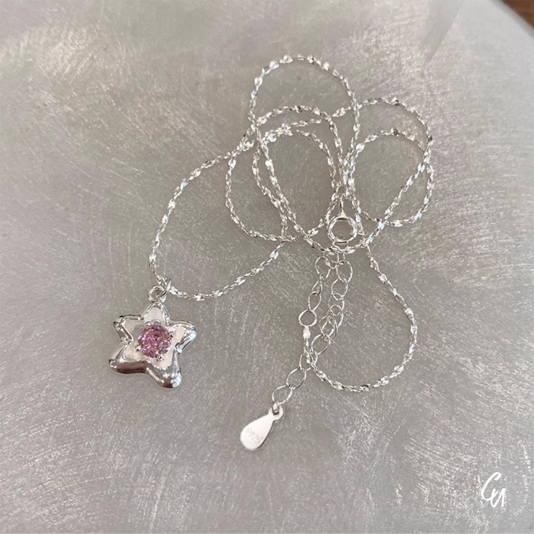 Star Pink-Zircon Necklace
