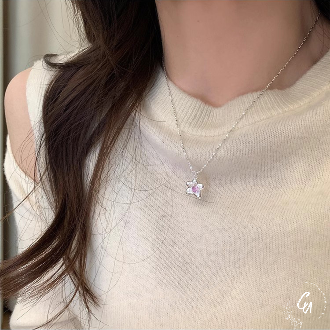 Star Pink-Zircon Necklace