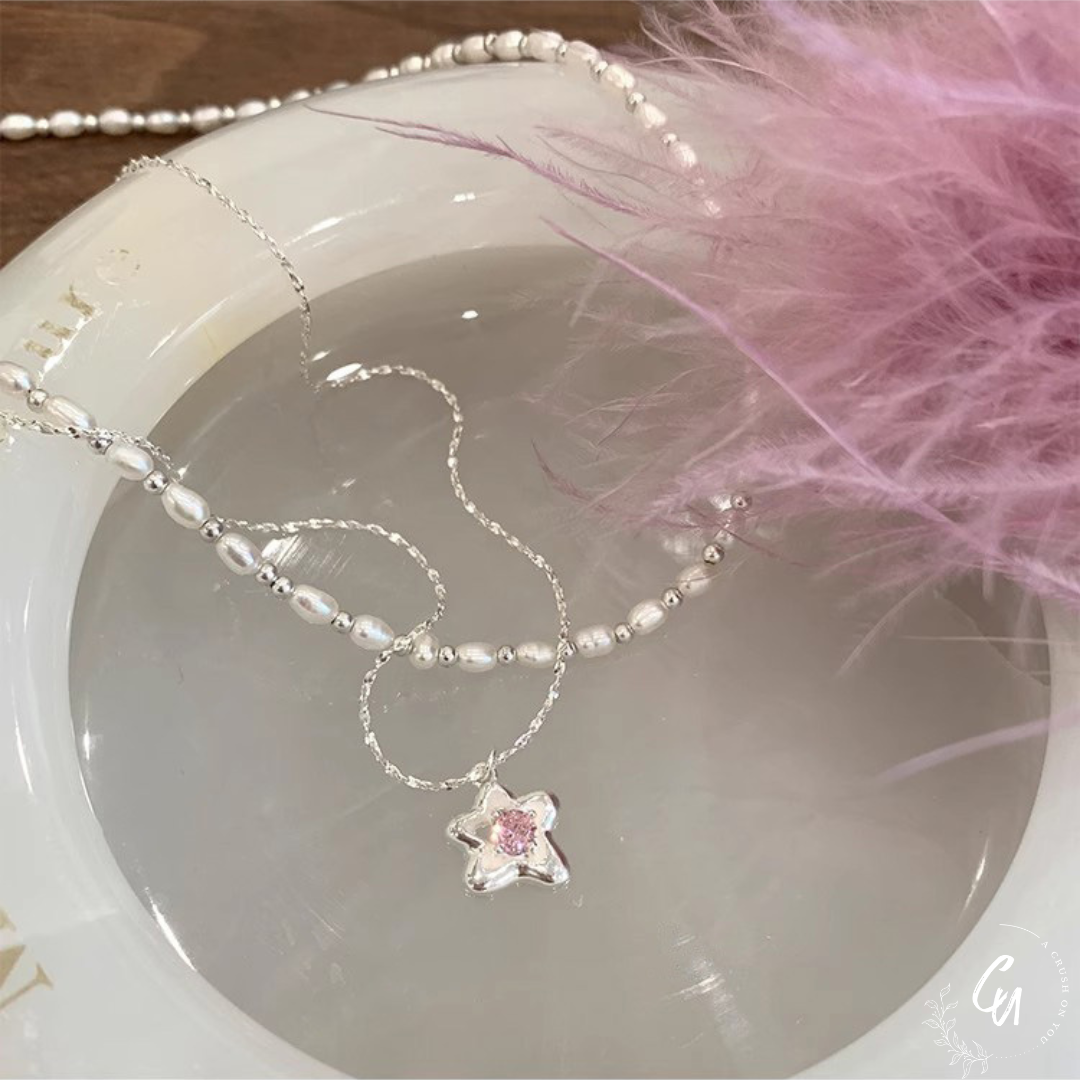 Star Pink-Zircon Necklace