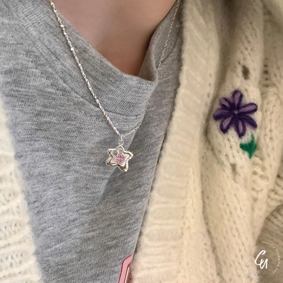 Star Pink-Zircon Necklace