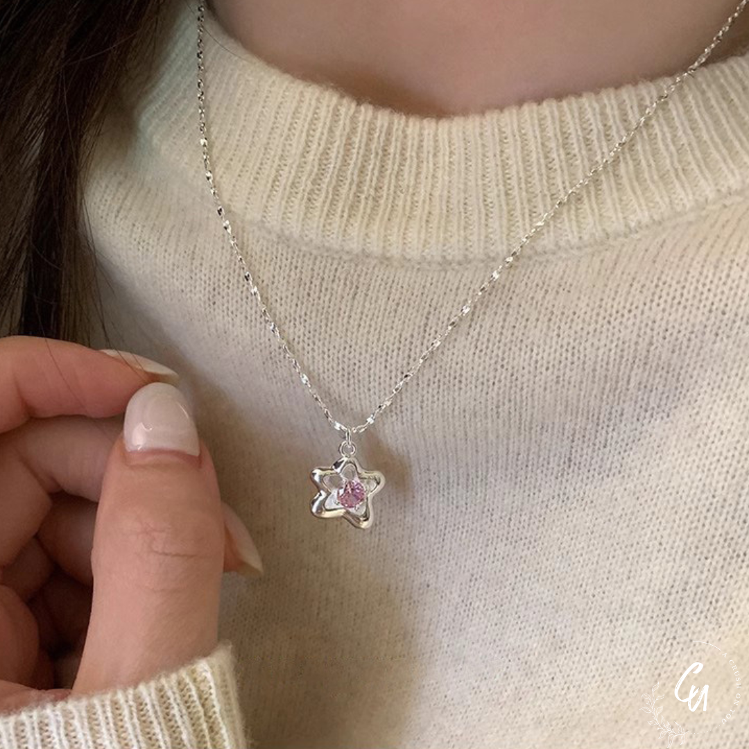 Star Pink-Zircon Necklace