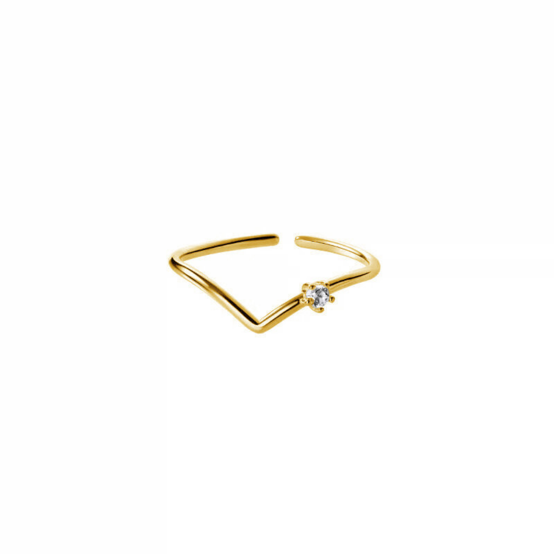 V-Line Zircon Ring