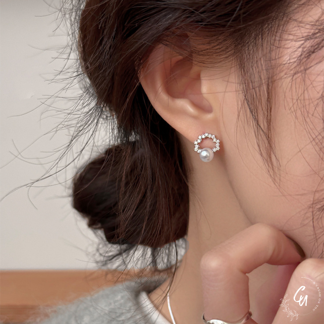 【7/26(金)〜NEW】Circle Zircon Pearl Pierce