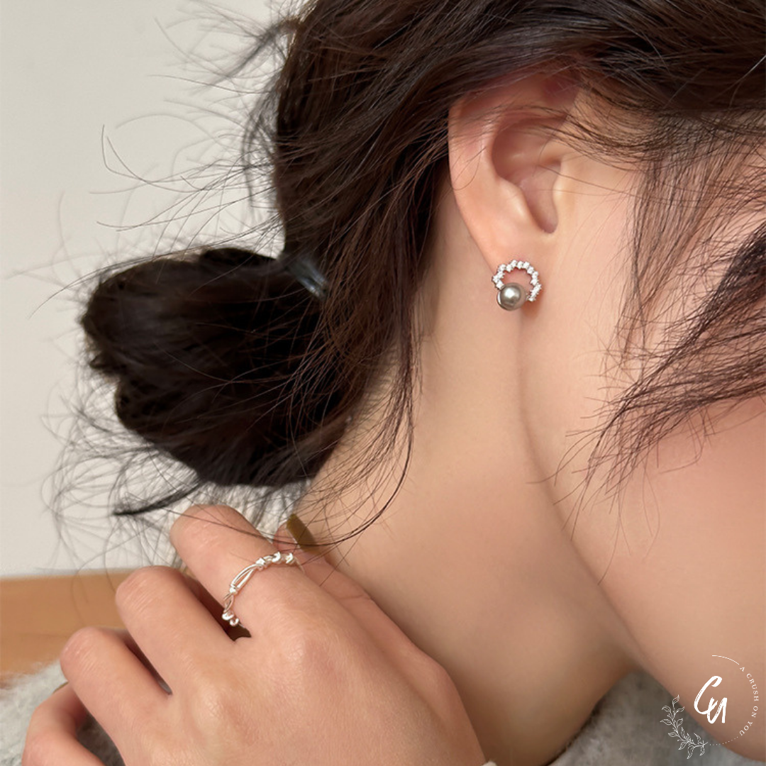 【7/26(金)〜NEW】Circle Zircon Pearl Pierce