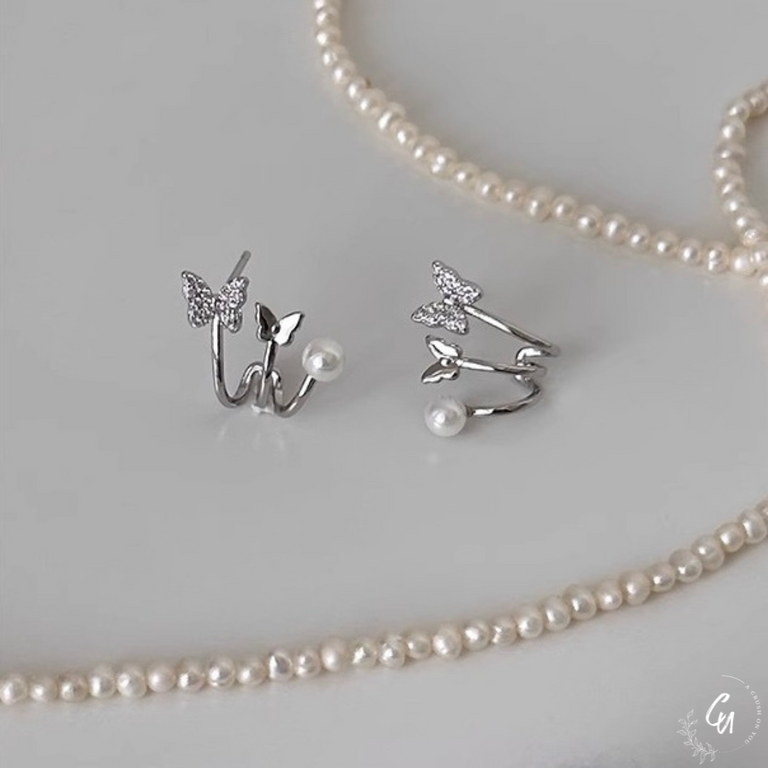 【7/22(火)〜再入荷】 Double Butterfly Pearl Pierce