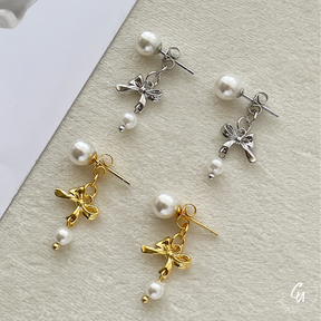 [7/26 (Fri) ~ NEW] Double Pearl Ribbon Pierce