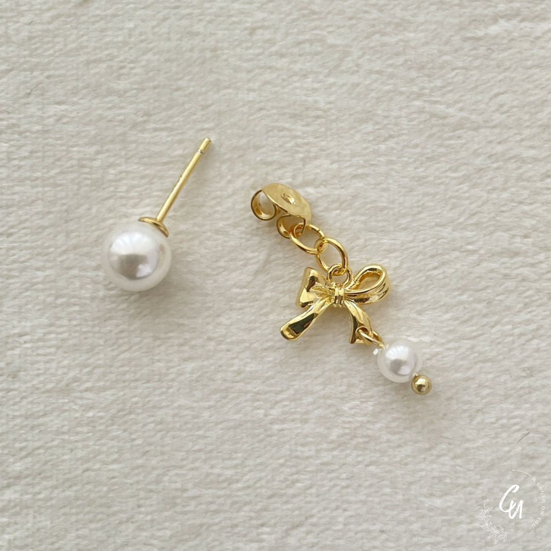 [7/26 (Fri) ~ NEW] Double Pearl Ribbon Pierce