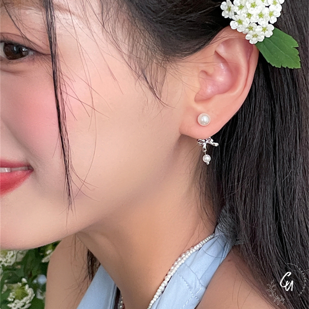 [7/26 (Fri) ~ NEW] Double Pearl Ribbon Pierce