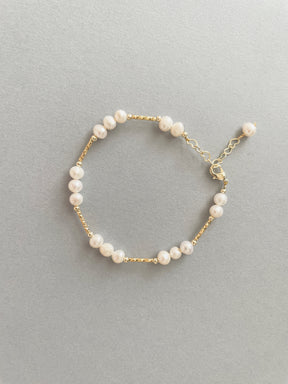 Gold Weave Pearl Bracelet