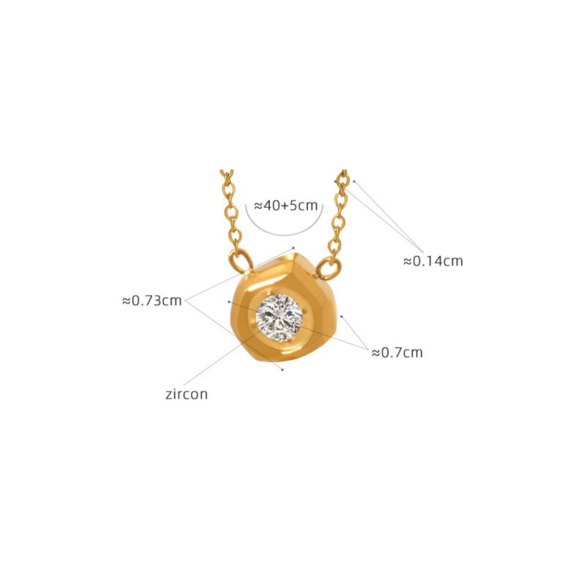 Irregular-shape Zirconia Necklace