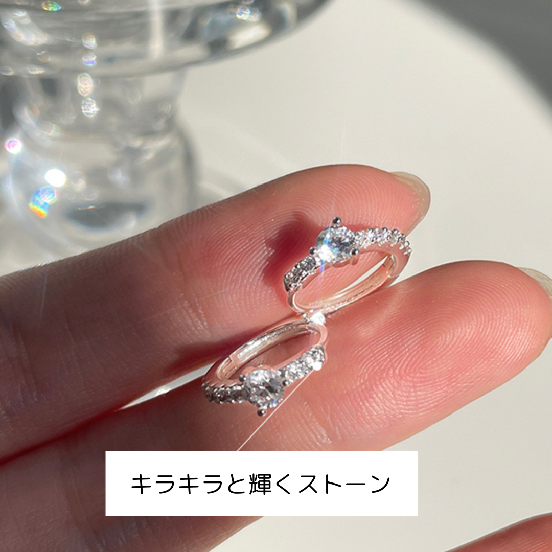 【7/26(金)〜NEW】Line Zircon Hoop Pierce