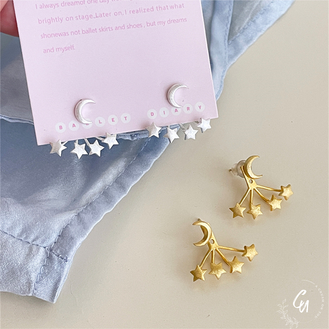 【10/15(月)〜NEW】Moon Stars 2way Pierce