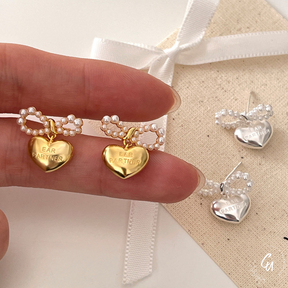 【7/26(金)〜NEW】Pearl Ribbon Heart Pierce