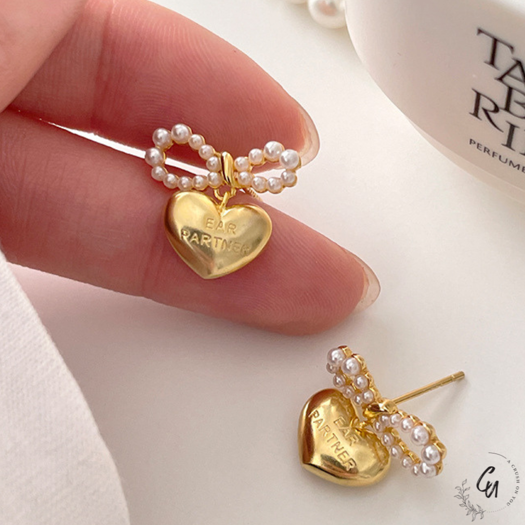 【7/26(金)〜NEW】Pearl Ribbon Heart Pierce