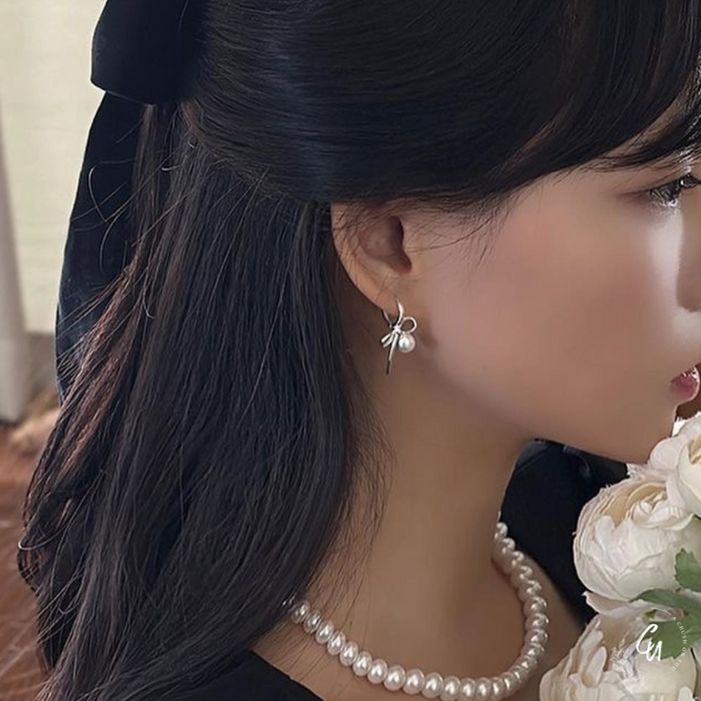 【4/2(水)〜再入荷】Ribbon Pearl Pierce