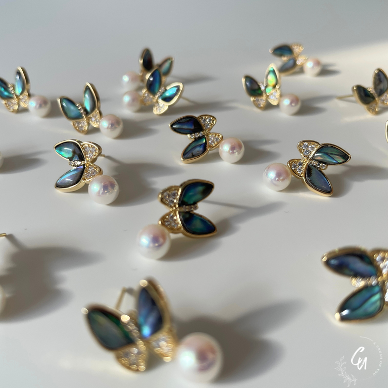 Shell Pearl Butterfly Pierce