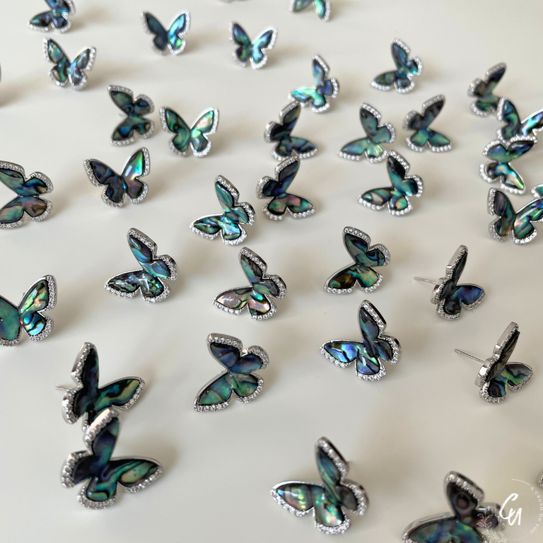 Shell Zircon Butterfly Pierce