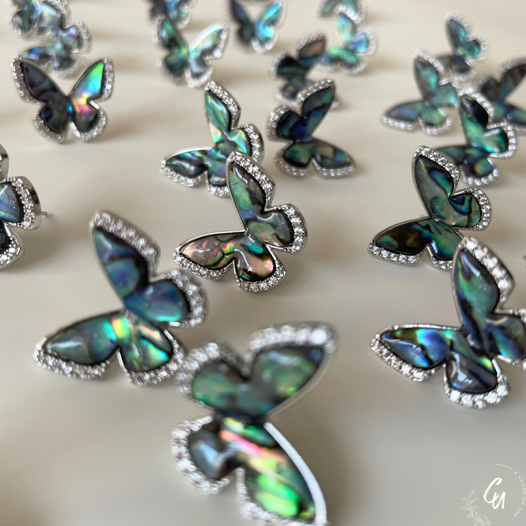 Shell Zircon Butterfly Pierce