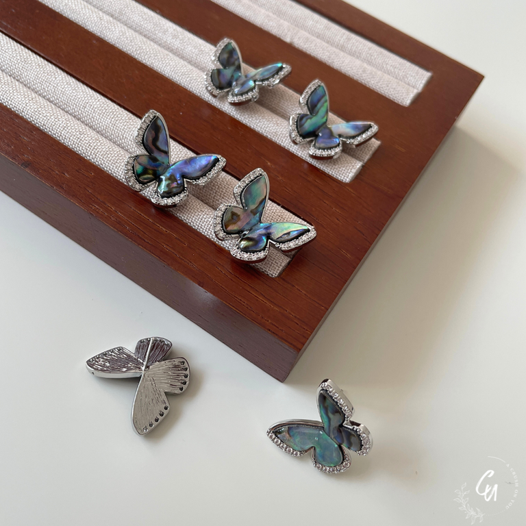 Shell Zircon Butterfly Pierce