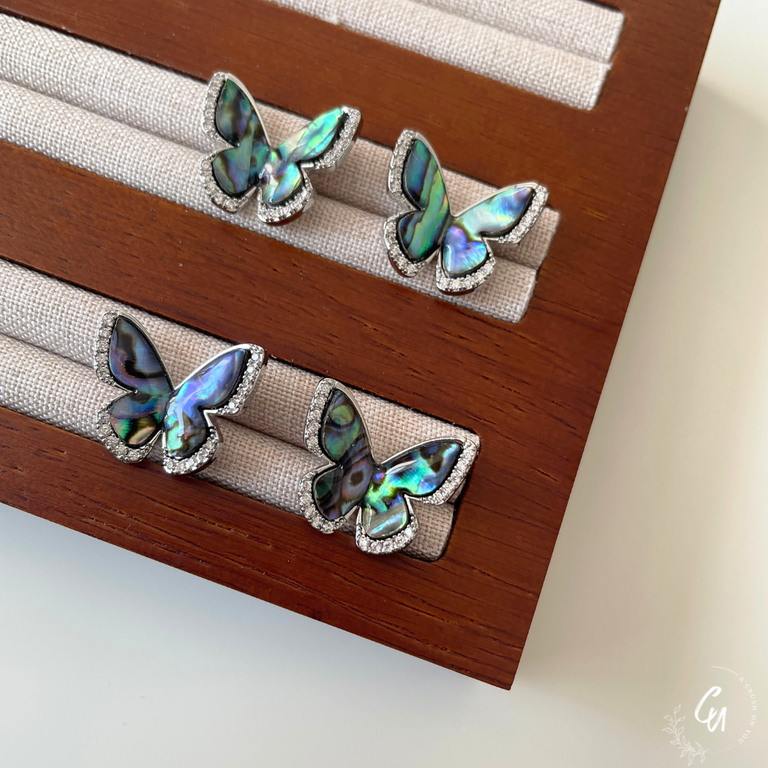 Shell Zircon Butterfly Pierce