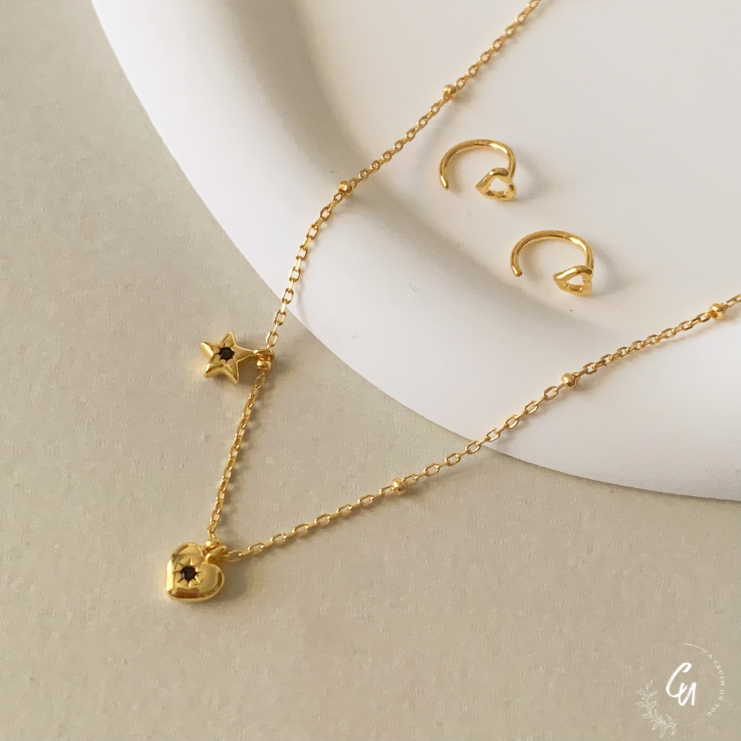 【セット】Star Heart Necklace&Pierce