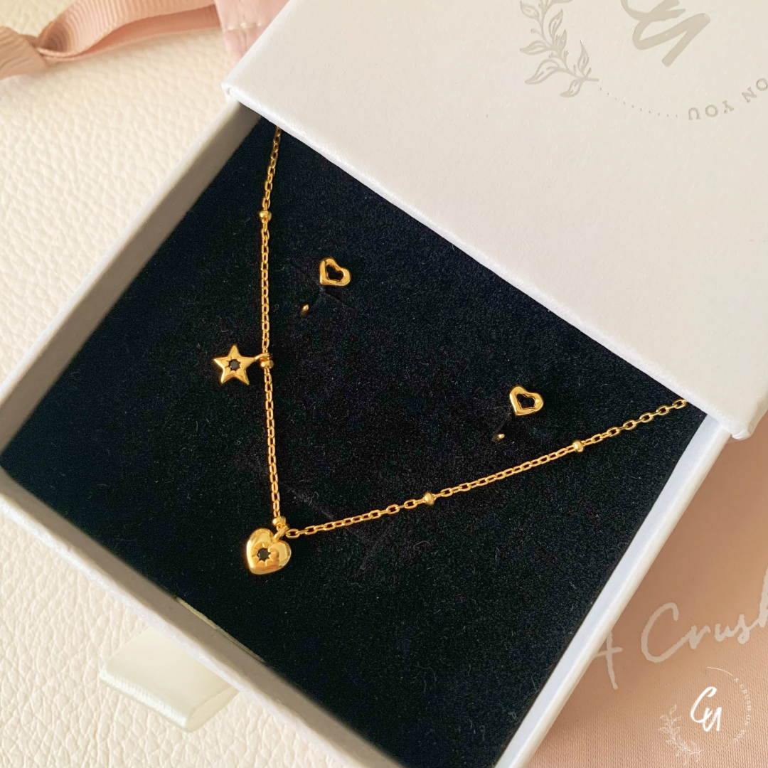 【セット】Star Heart Necklace&Pierce