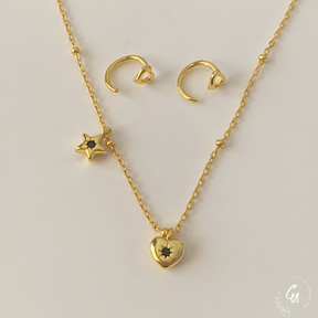 【セット】Star Heart Necklace&Pierce